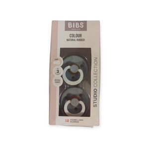 pack of BIBS Colour natural rubber baby pacifiers from the Studio Collection in